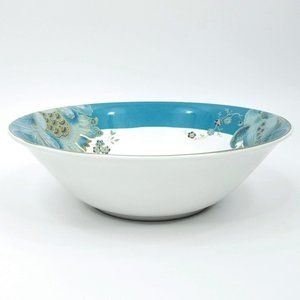 222 Fifth Eliza Teal Round Serving Bowl 10" Floral